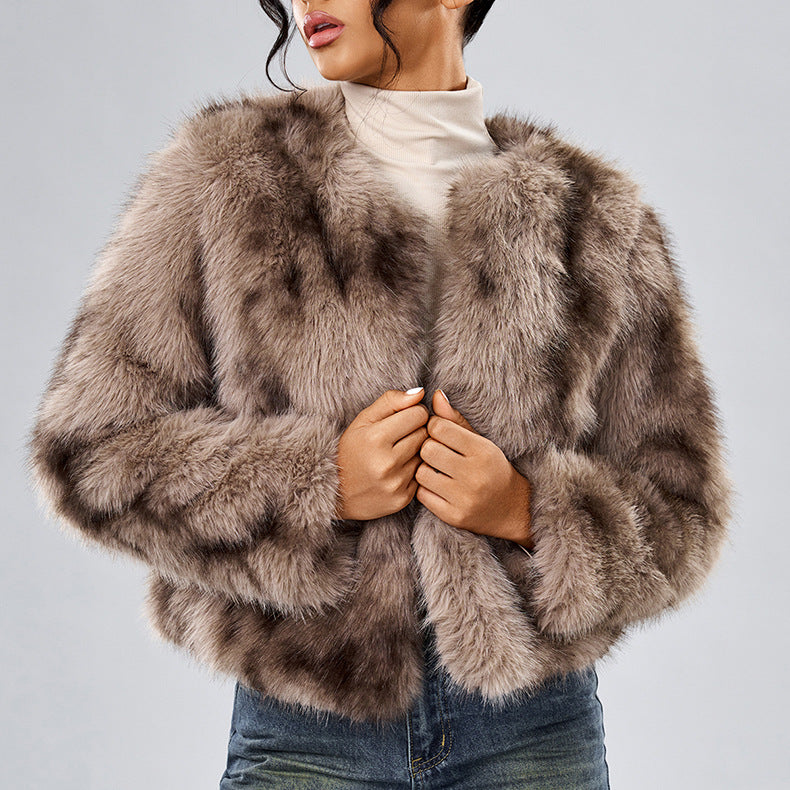 Women's Casual Street Style Fox Fur Jacket Coats