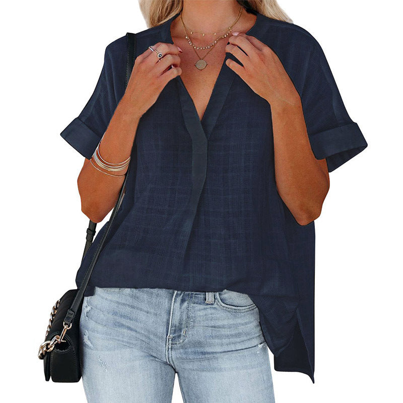 Casual Summer Short Sleeves Women Blouses