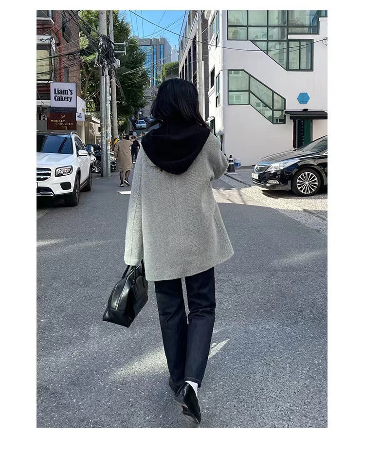 Women's Knit Hooded Cape Scarf 2pcs/set