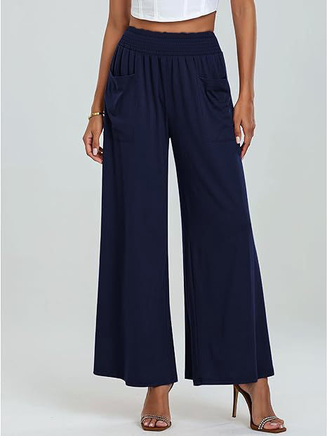 Women's High-Waisted Elastic Waist Casual Pants