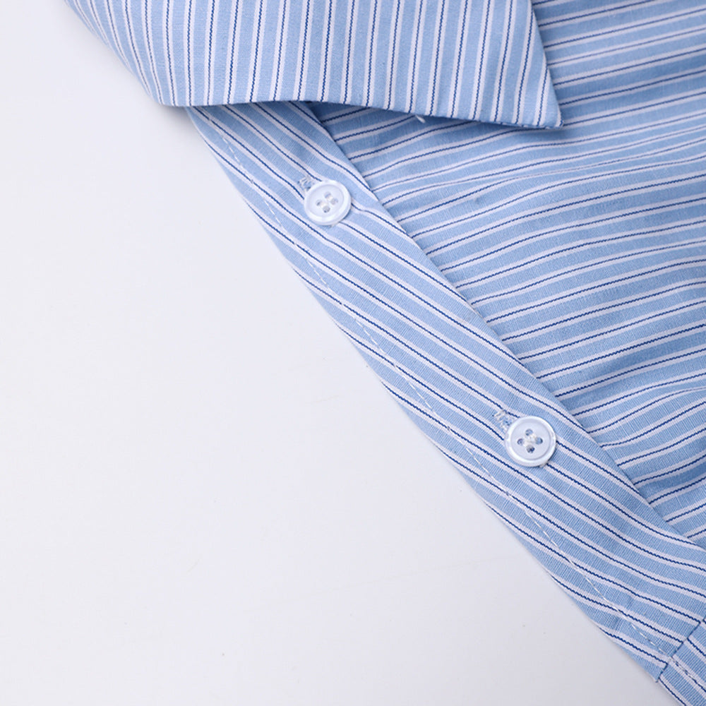 Designed Irregular Striped Long Sleeves Shirts for Women