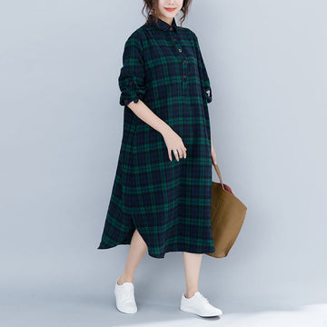 Vintage Plus Sizes Long Sleeves Shirts Dresses-Shirts & Tops-Free Shipping at meselling99