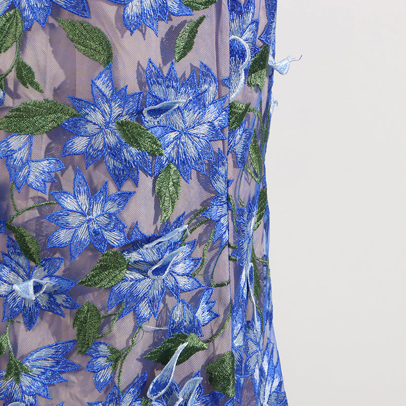 Vintage Floral Embroidered Corset Dress