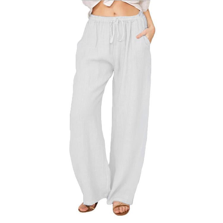 Casual Cotton Linen Plus Sizes Wide Legs Pants