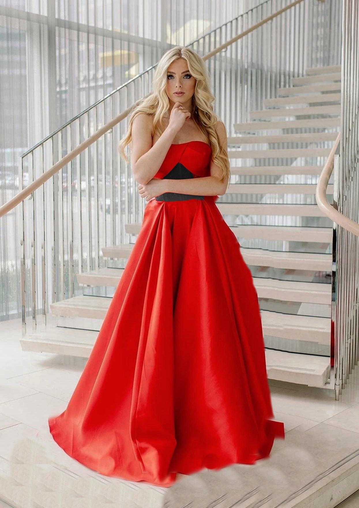 Sexy Strapless Bridesmaid Dresses-Dresses-Red-S-Free Shipping at meselling99