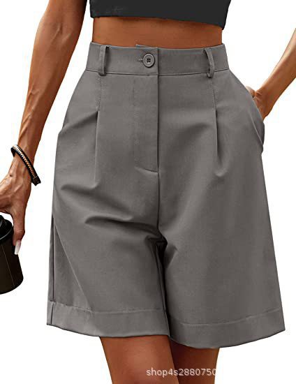 Summer High Waist Loose Straight Leg Shorts