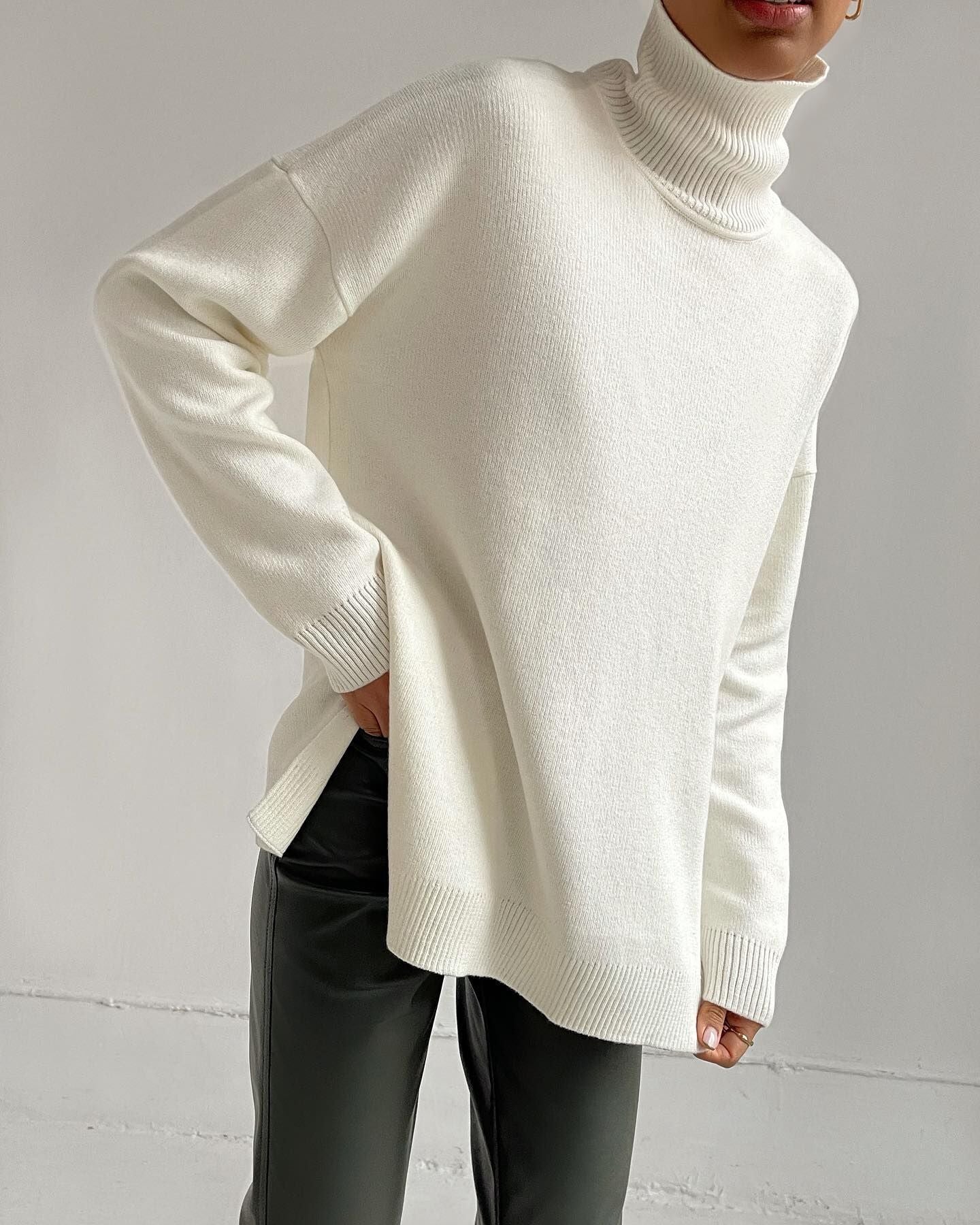 Casual High Neck Knitted Sweaters for Women