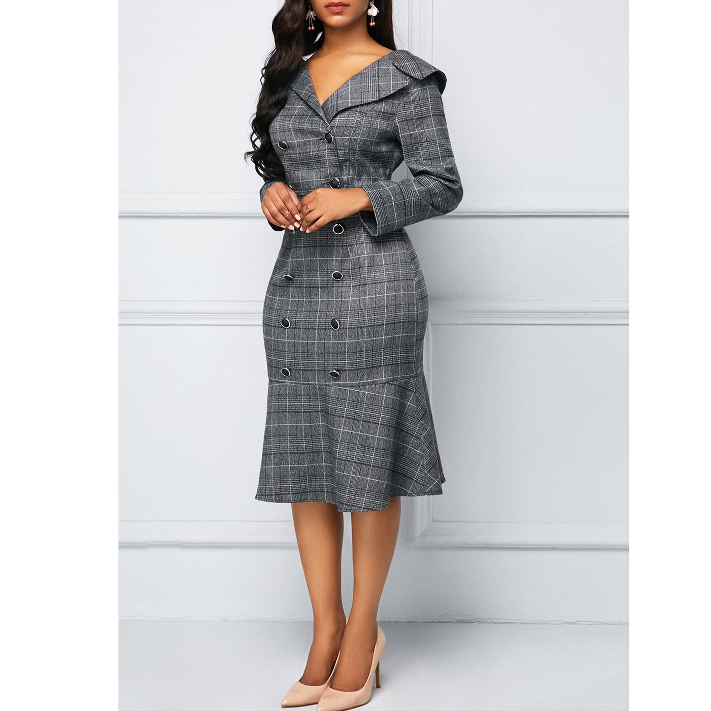 Elegant Office Lady Women Plus Sizes Dresses-Dresses-Free Shipping at meselling99