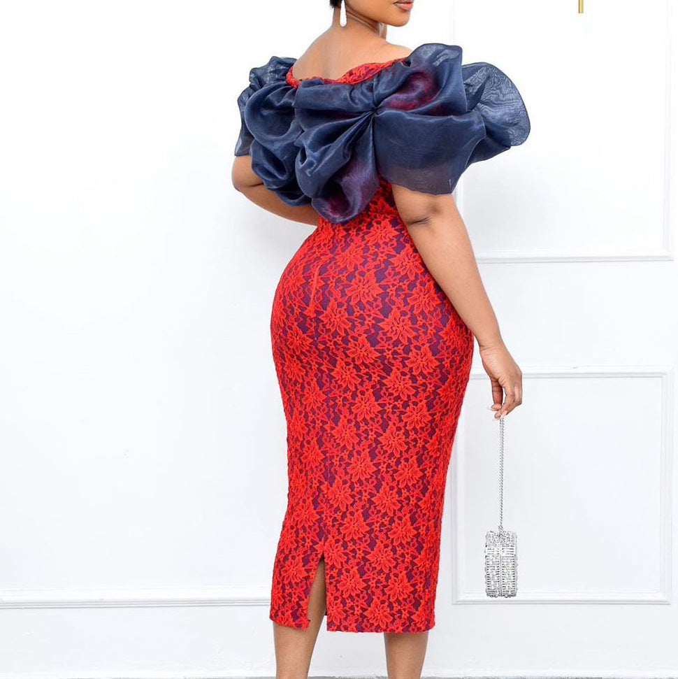 Sexy Off The Shoulder Plus Sizes Lace Party Dresses-Dresses-Free Shipping at meselling99