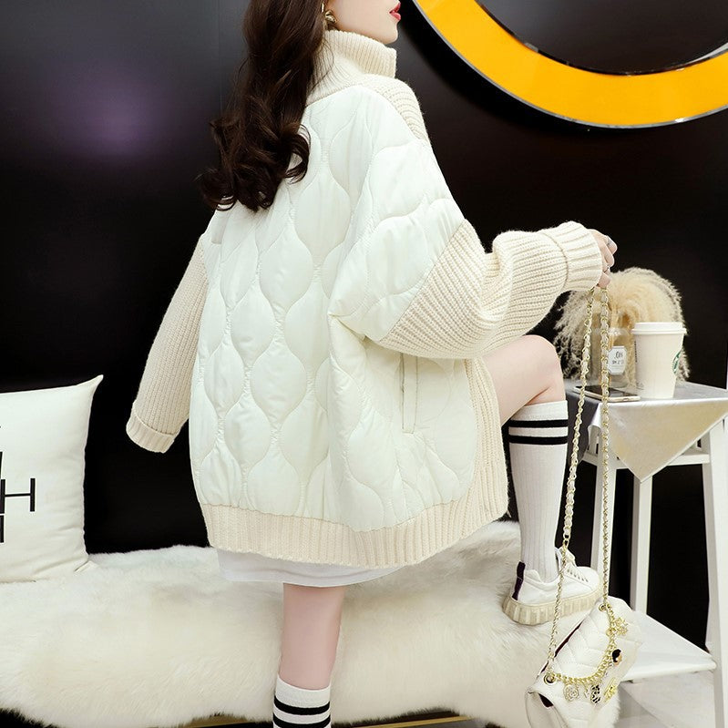 Women's Klein Blue Sweater Cardigan – Oversized Thick Knit Open Front Coat for Fall & Winter