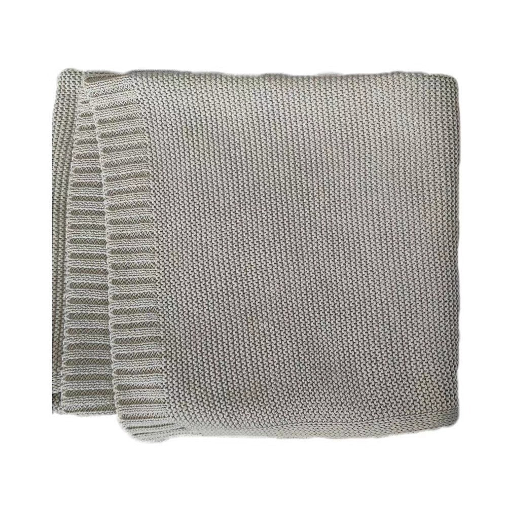 Soft Cotton Baby Blanket - Knitted Swaddle, Couch Throw, Nursing & Nap Blanket