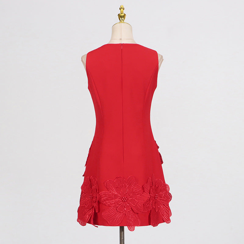 Designed Sweet 3D Floral Sleeveless Mini Dress