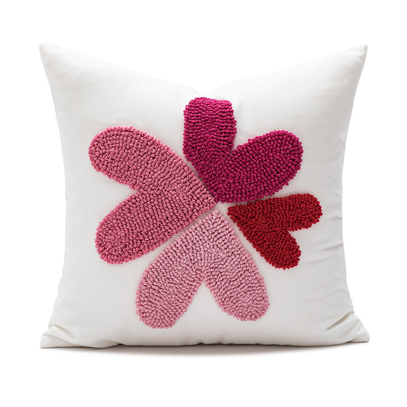Valentine's Day Embroidered Throw Pillow Cover
