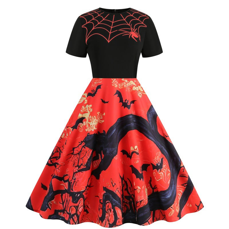 Halloween Print Fit & Flare Dress