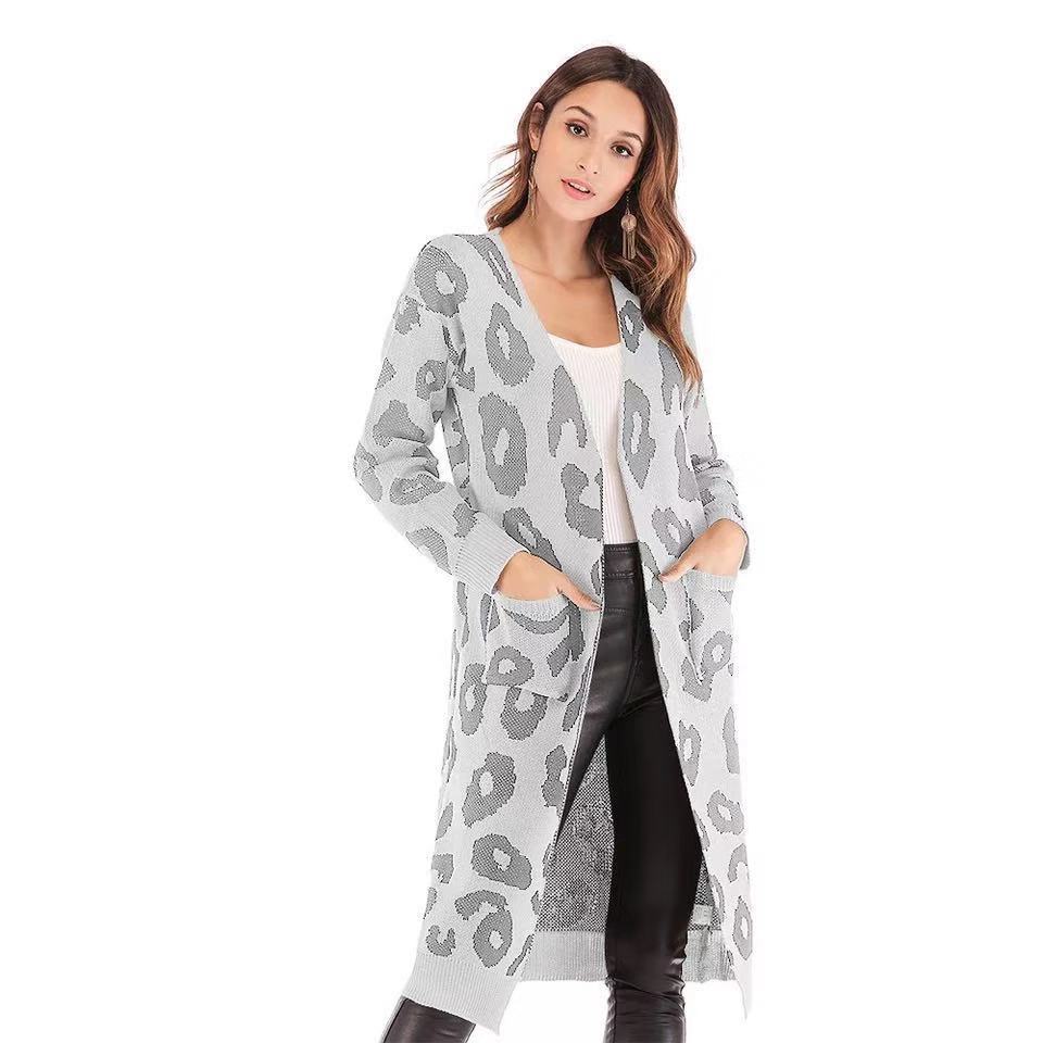 Women's Loose Fit Leopard Print Cardigan