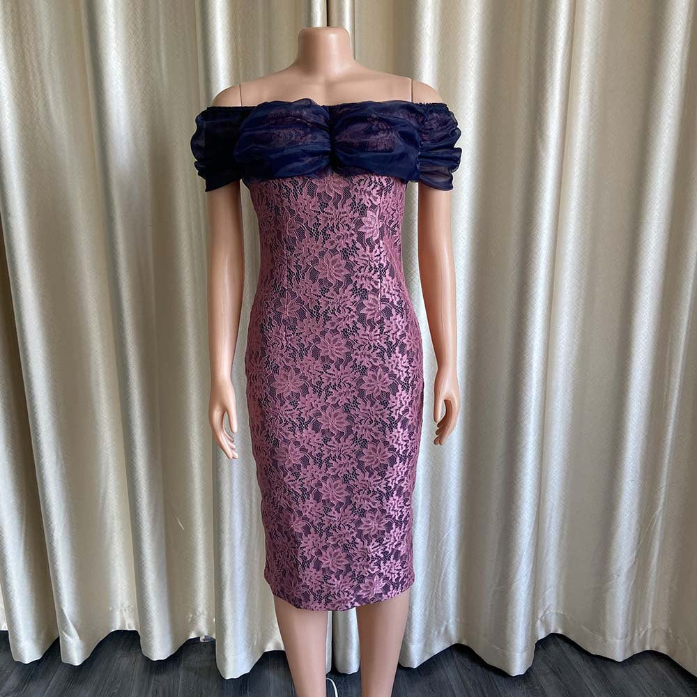 Sexy Off The Shoulder Plus Sizes Lace Party Dresses-Dresses-Free Shipping at meselling99