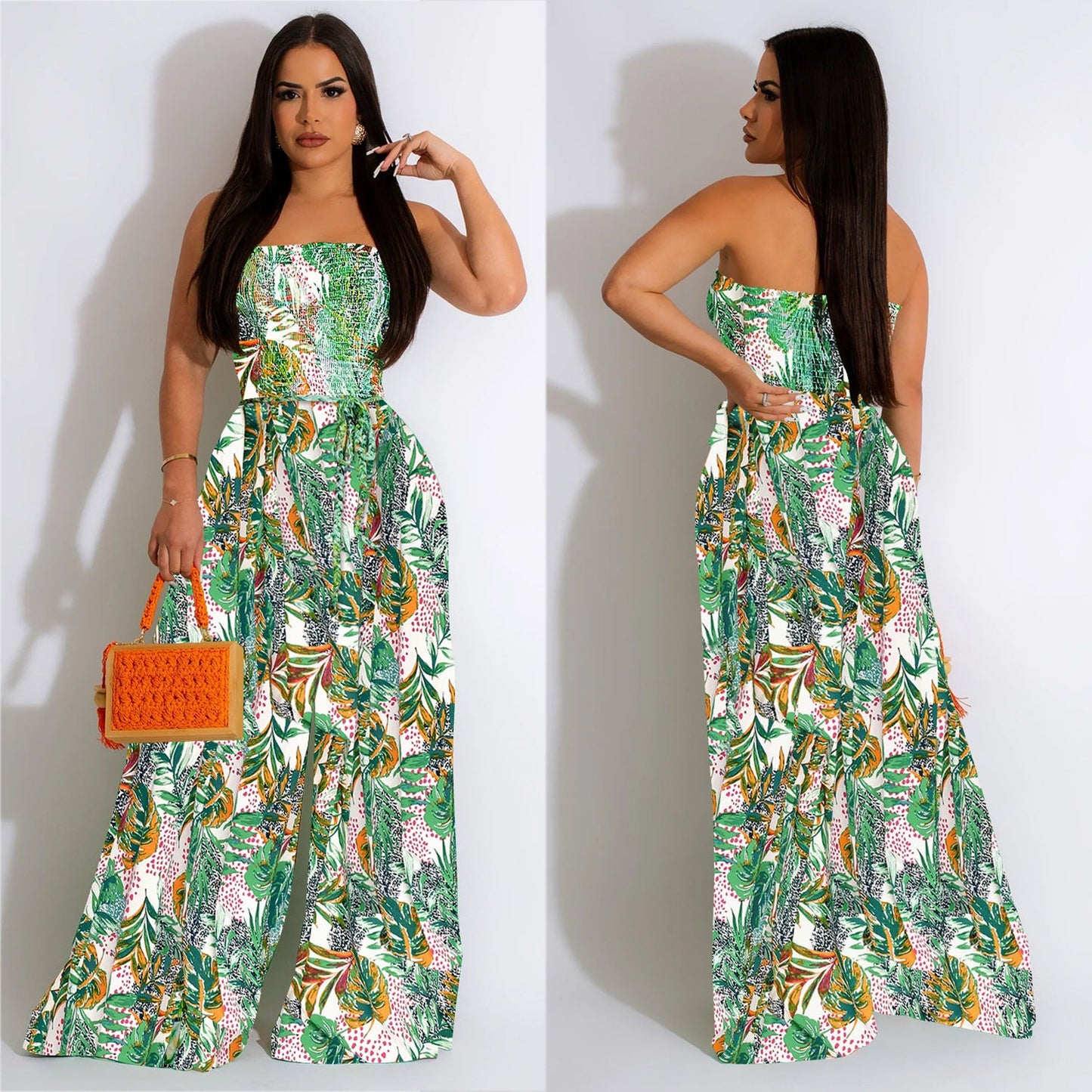 Fashion Floral Print Sleeveless Women Jumpsuits