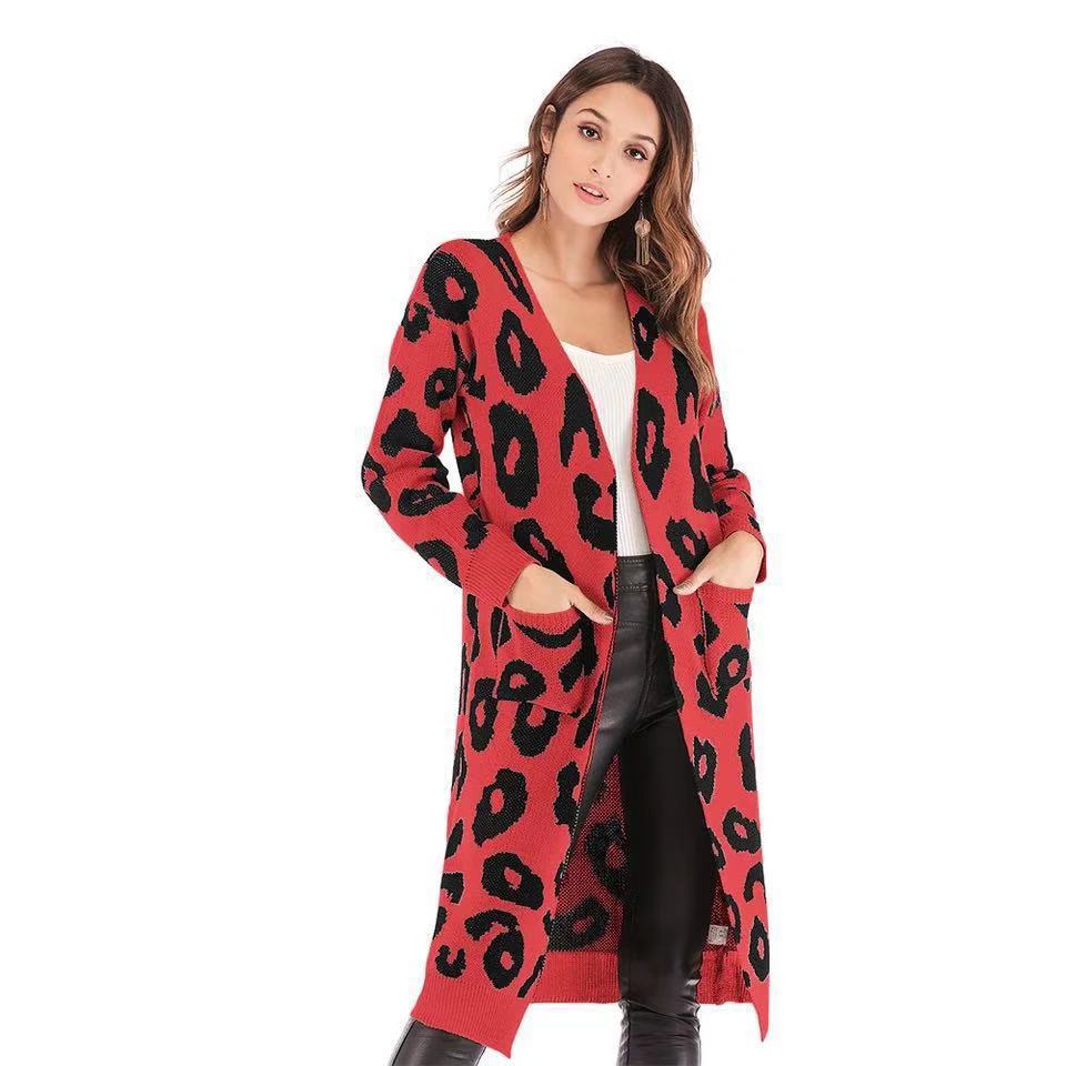 Women's Loose Fit Leopard Print Cardigan