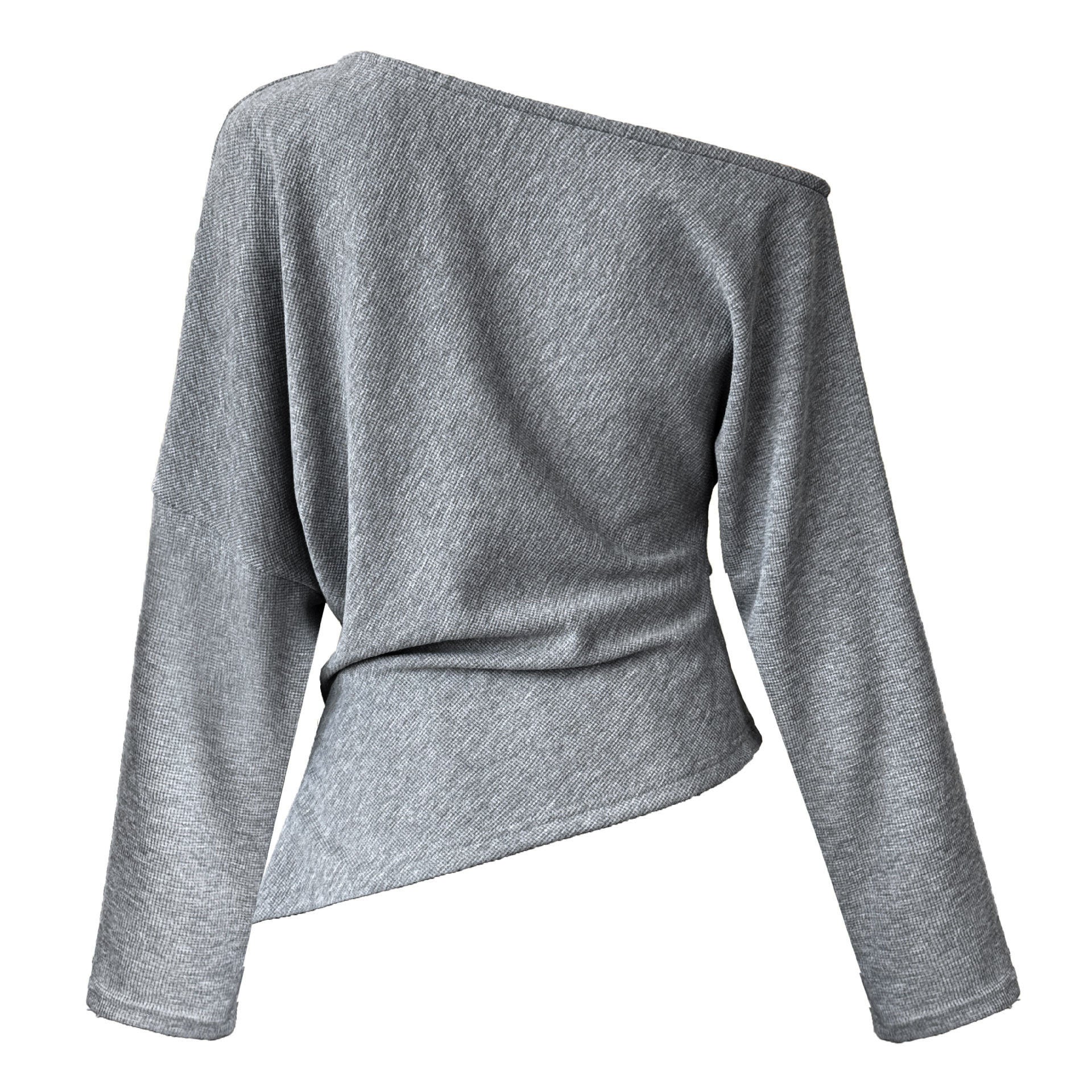 Designer Asymmetrical Shoulder Sweatshirt
