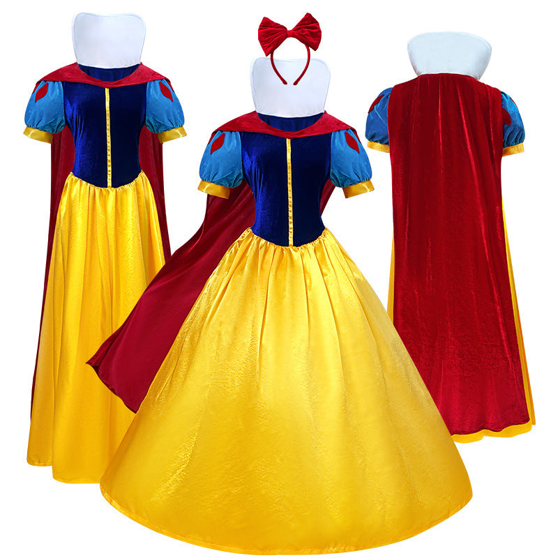Snow White Costume Dress - Halloween Cosplay & Fairy Tale Stage Performance Outfit