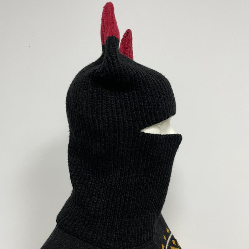 The "Spooky Snuggle" – Halloween Unisex Novelty Knit Beanie & Funny Face Mask