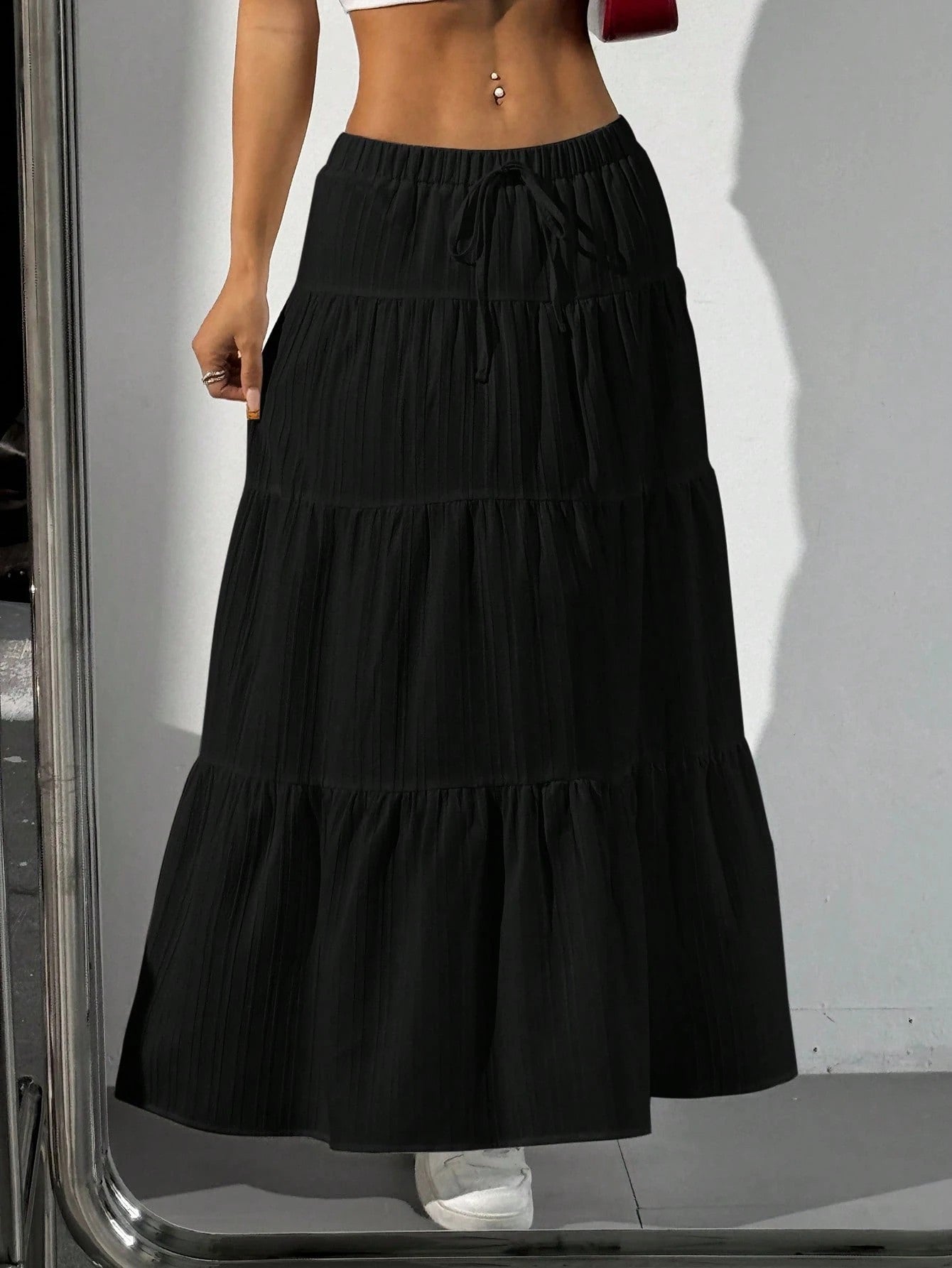 Women's High-Waisted Flowy Maxi Skirt