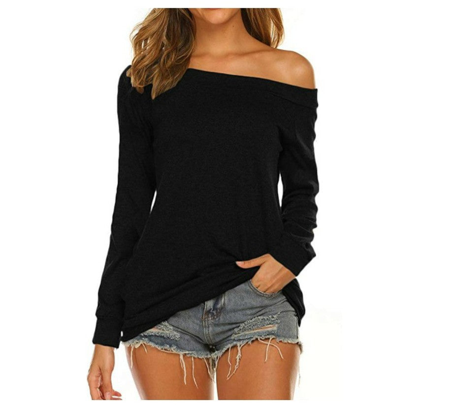 Women's Off-Shoulder Long Sleeve T-Shirt
