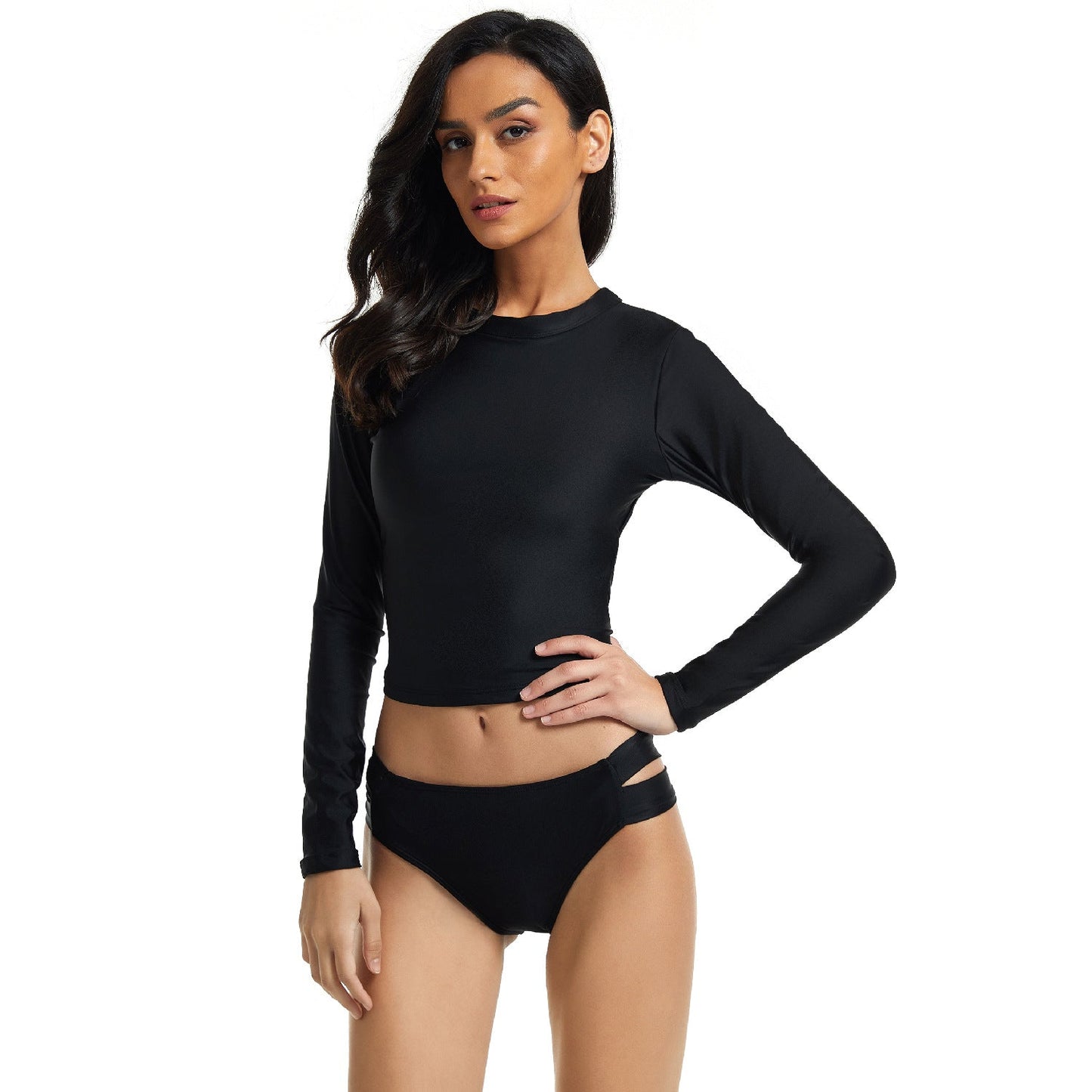 Sexy Long Sleeves Black Diving Wetsuits for Women