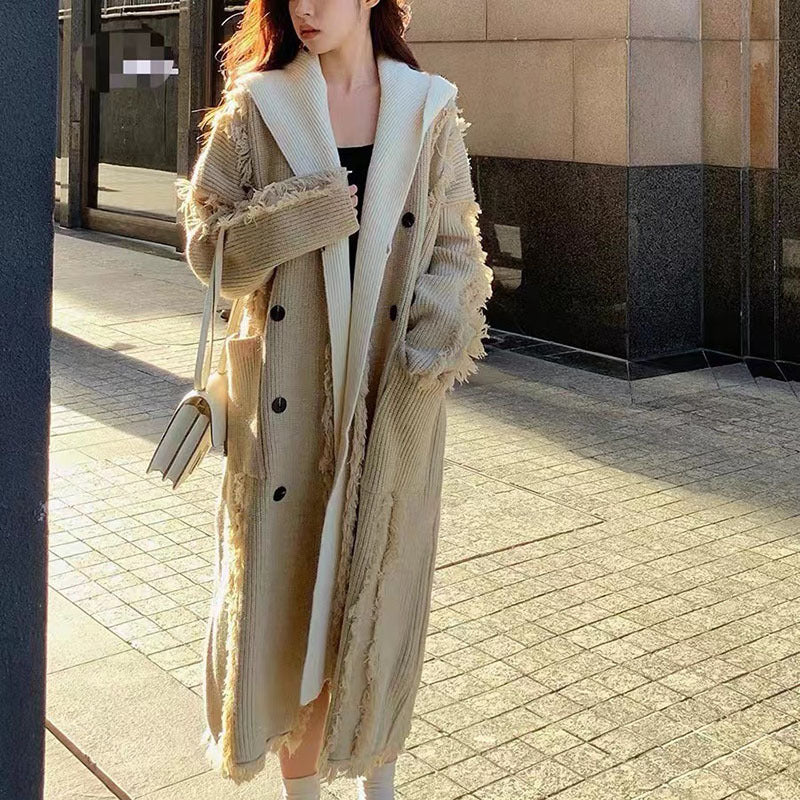 Fashion Tassels Long Sleeves Knitted Tops