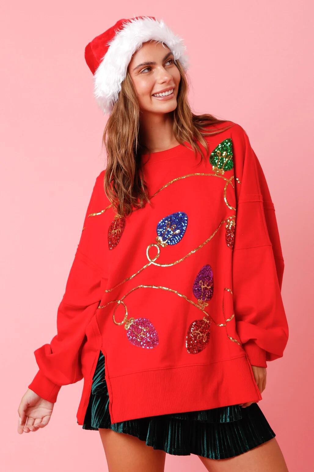 Women's Sparkly Long Sleeve Pullover Hoodie