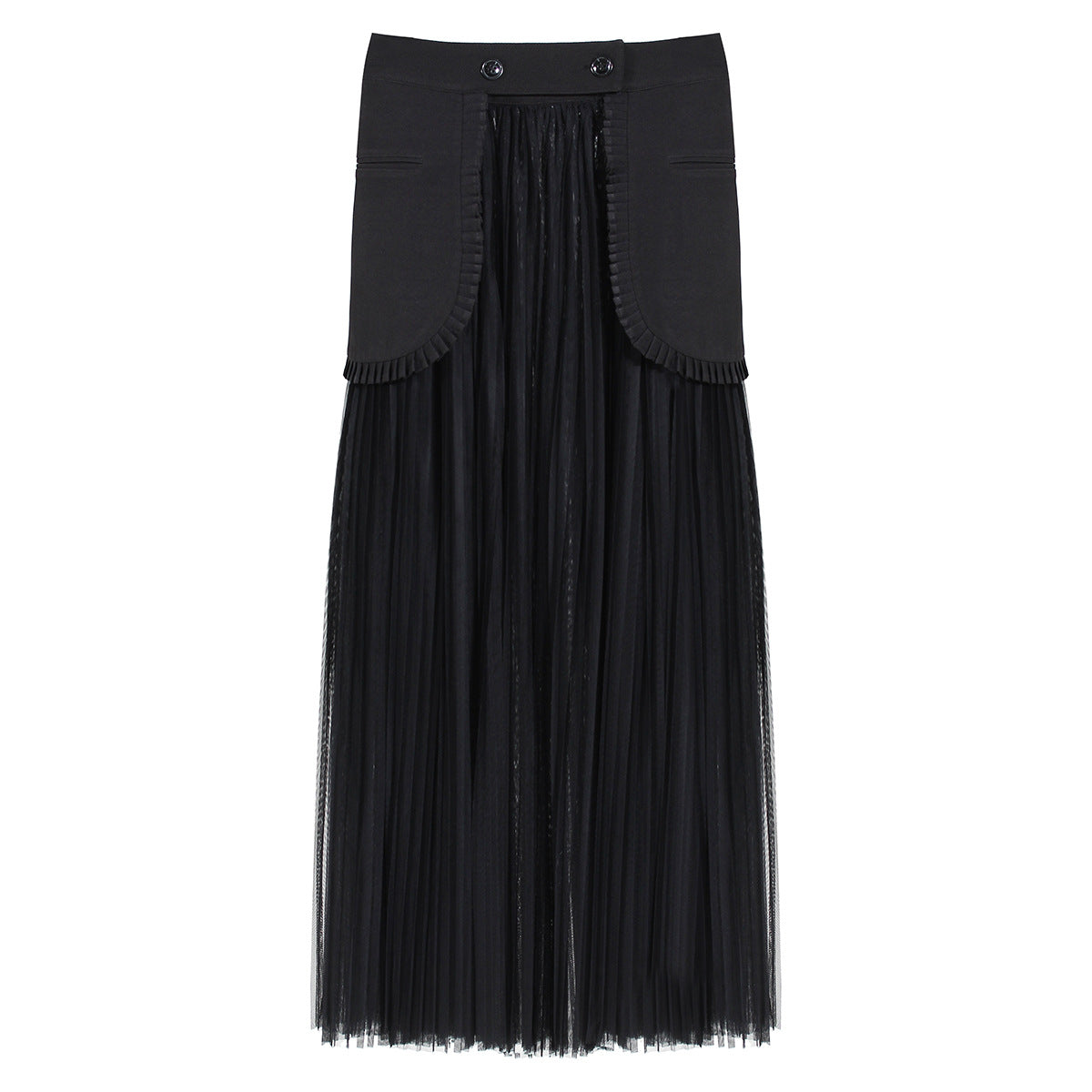 Women's Long Blazer & Chiffon Pleated Skirt Two-Piece Set