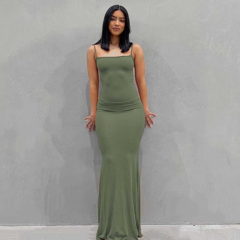 Casual Long Sheath Dresses-Dresses-Green-XS-Free Shipping at meselling99