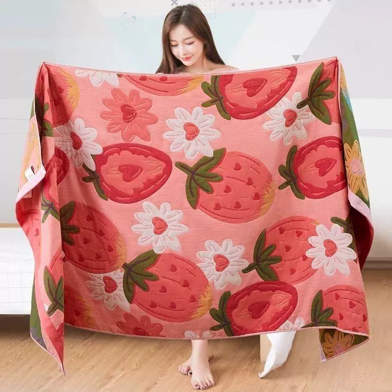 4-Layer Pure Gauze Adult Bath Towel - Soft, Quick-Dry & Lint-Free