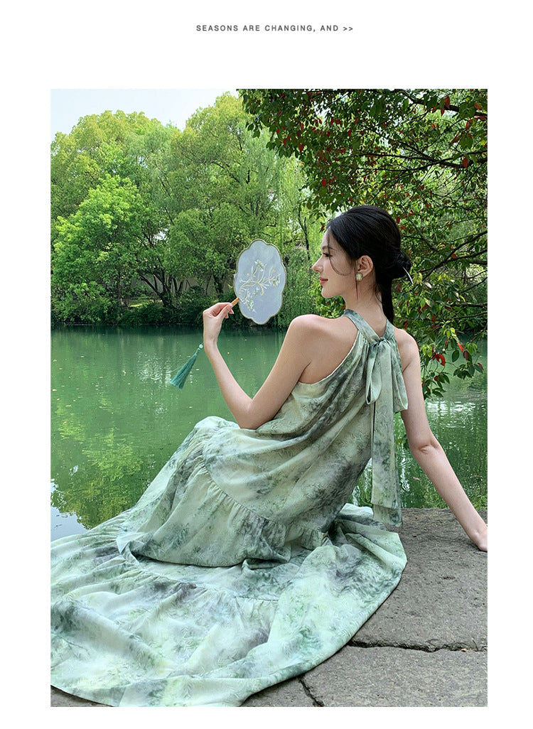 Women's Halter Neck Floral Dress