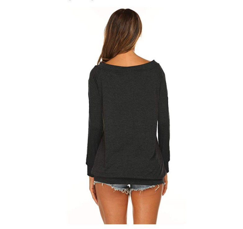 Women's Off-Shoulder Long Sleeve T-Shirt