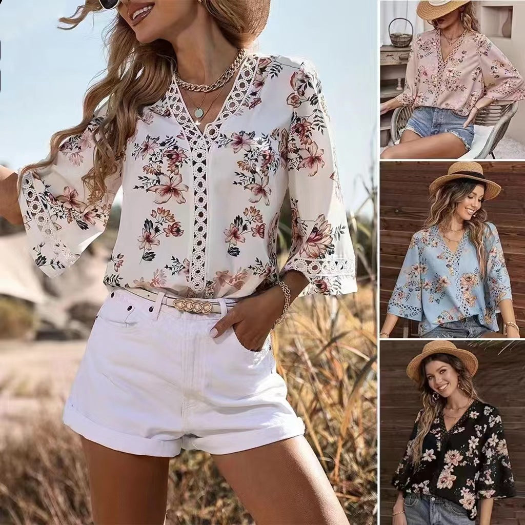 Summer Casual Women Blouses Shirts