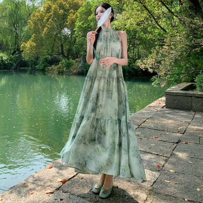 Women's Halter Neck Floral Dress