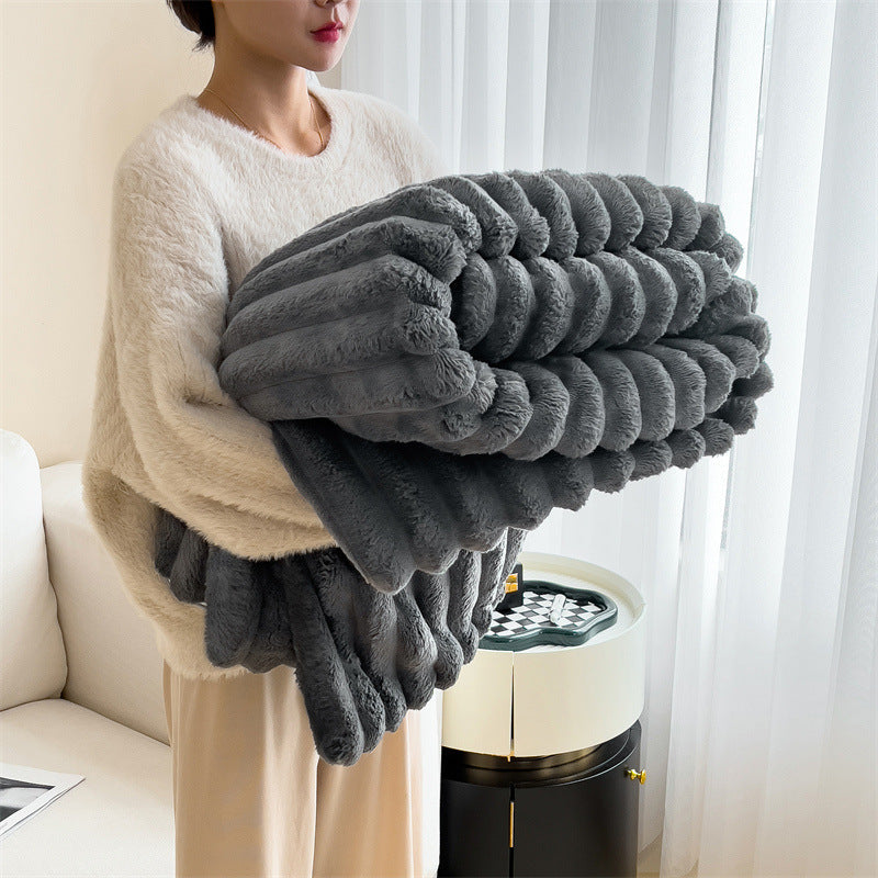 Plush Faux Rabbit Fur Blanket