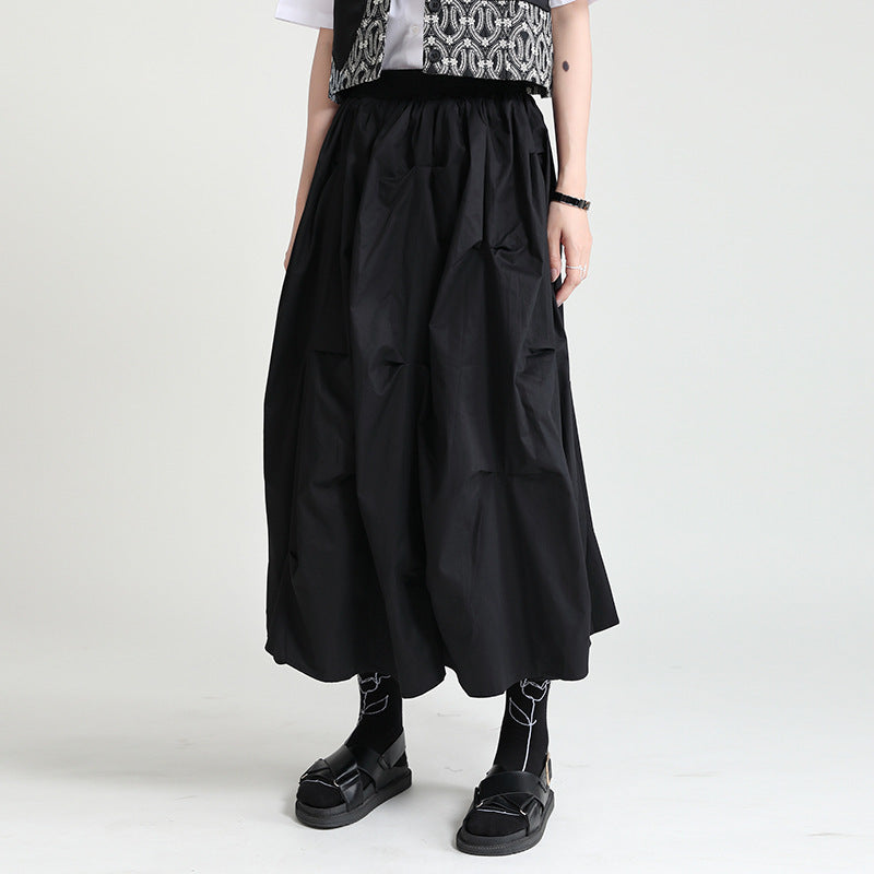 Women's High Waist A-Line Midi Skirt