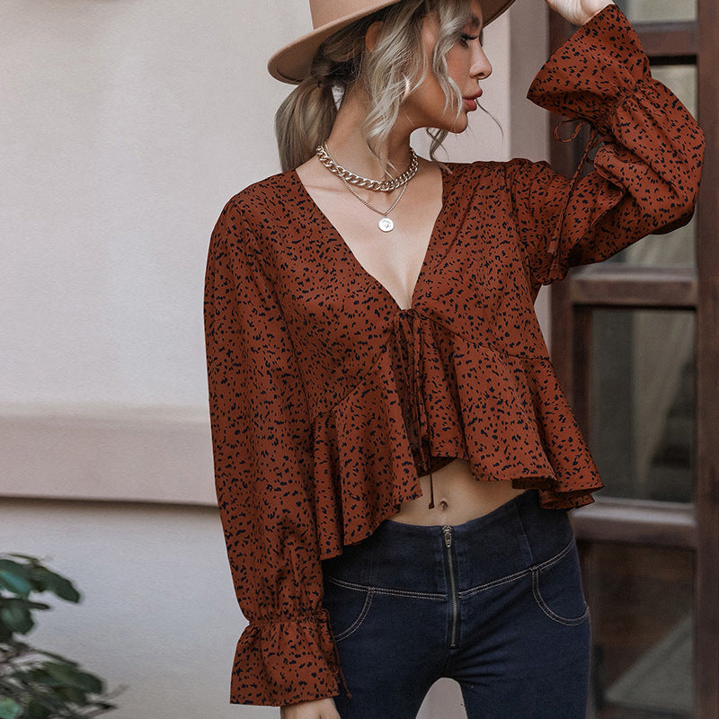 Marsha Leopard Drape Blouse