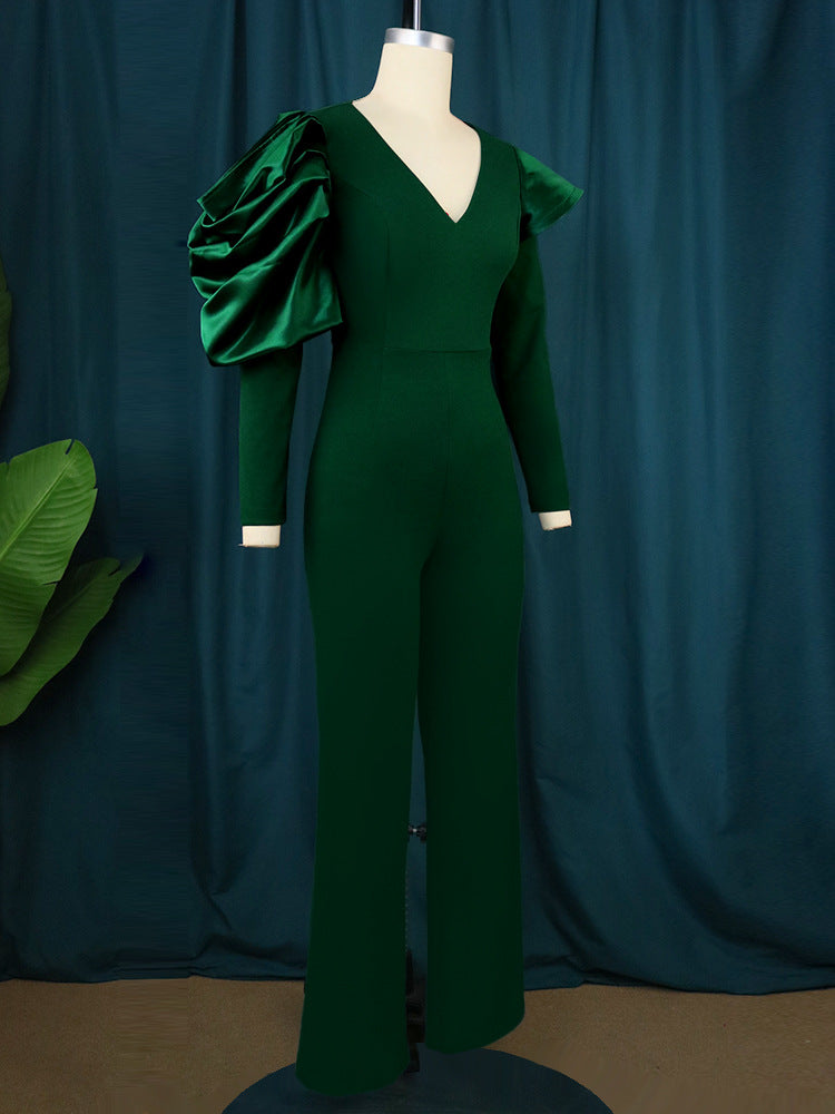 Dark Green High Waist Women Jumpsuits for Party