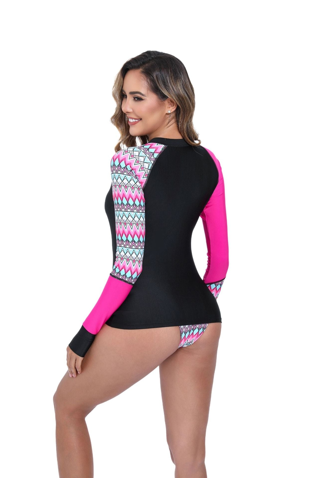 Adjustable Strappy High-Cut Bikini Set – Long Sleeve Crop Top & Tie-Side Briefs