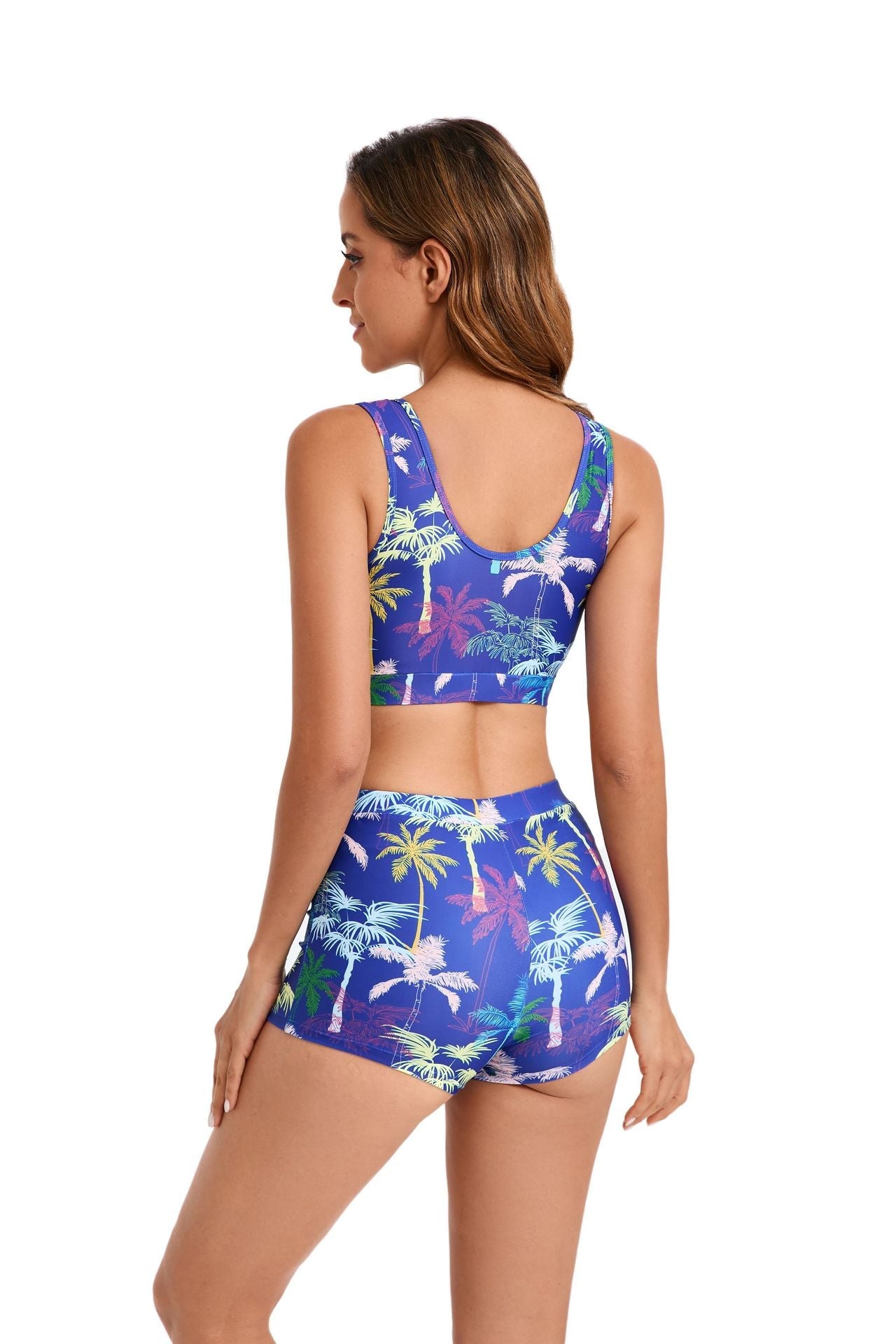 Printed Two Pieces Conservative Beach Swimsuits for Women