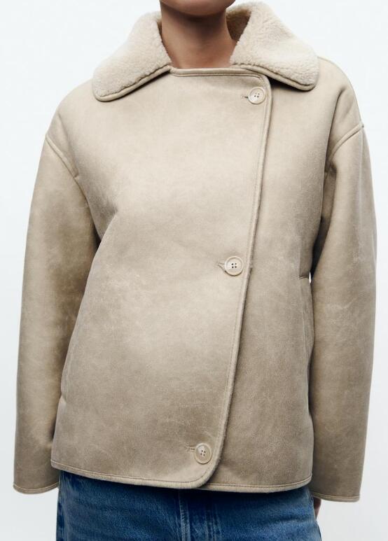 Women's Shearling-Lined Suede Jacket