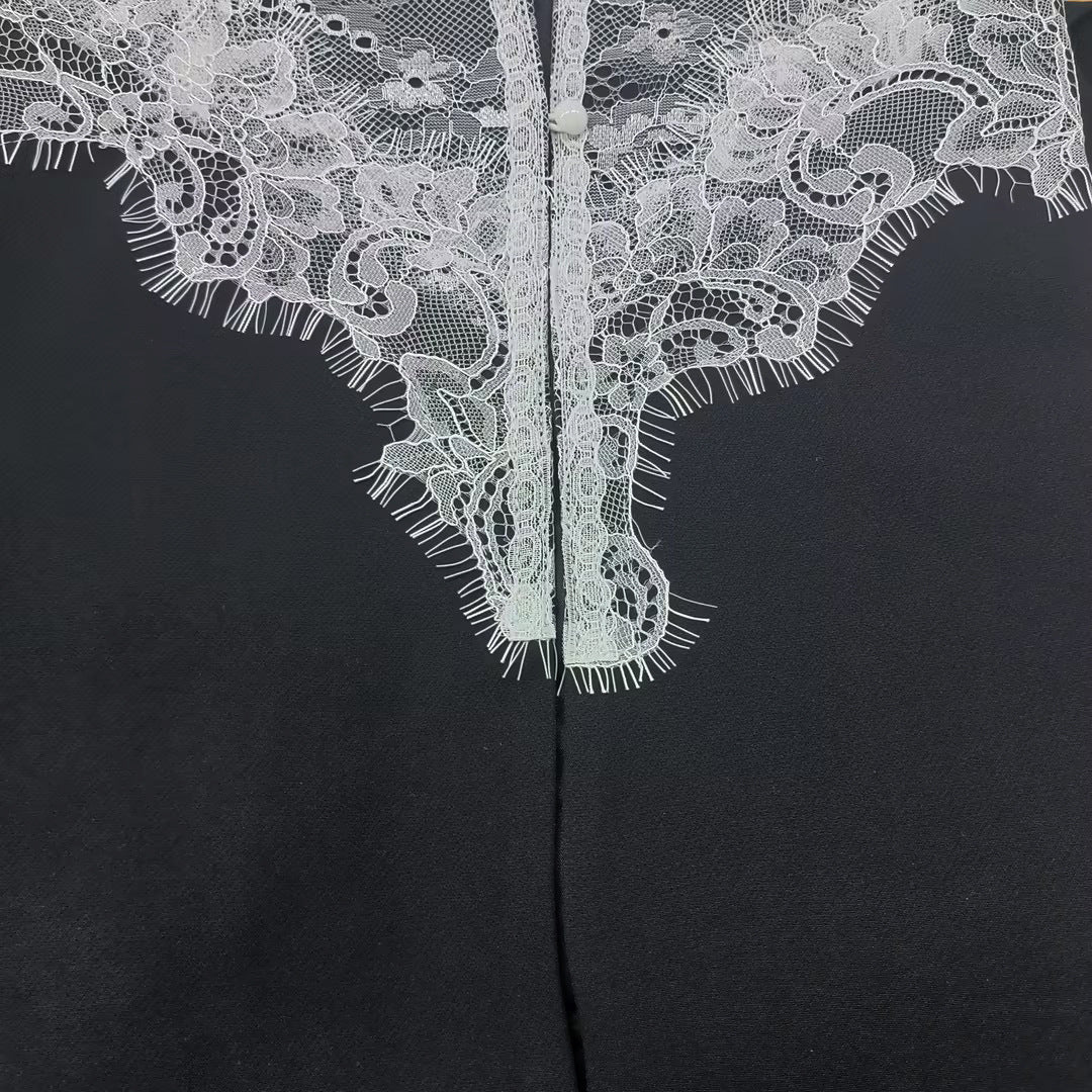 Women Lace Panel Corset Blazer