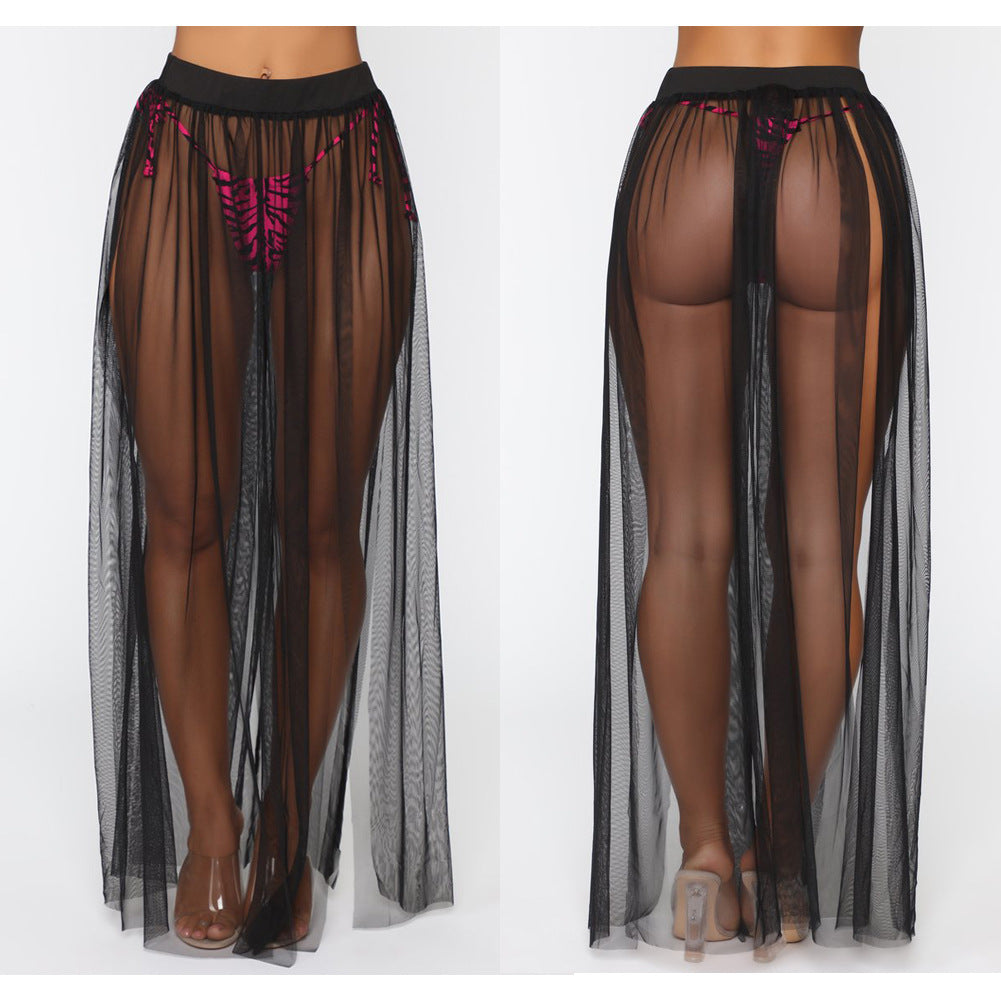 Summer See Through Beach Cover Up Skirt