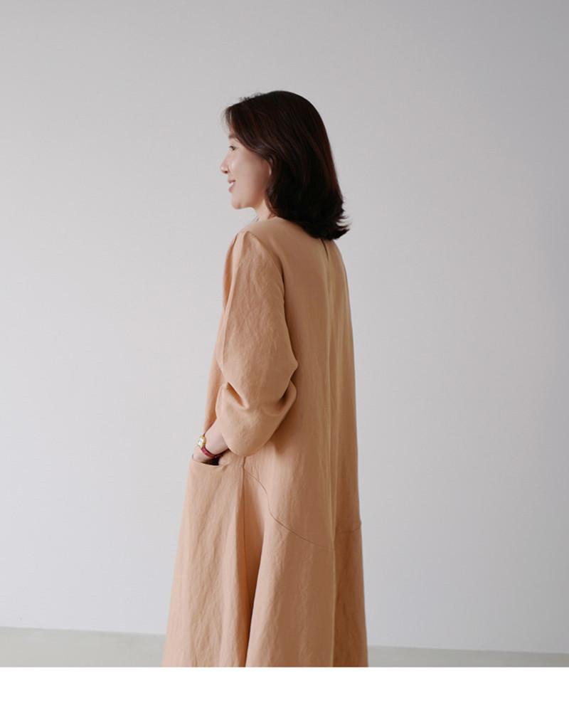 Plus Size Casual Linen A Line Long Dress-Maxi Dreses-Free Shipping at meselling99