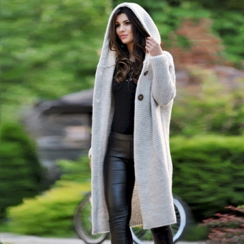 Myres Pocketed Hooded Knit Cardigan - Black