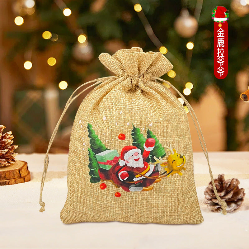 Christmas Drawstring Gift Bag for Apples 24pcs/Set