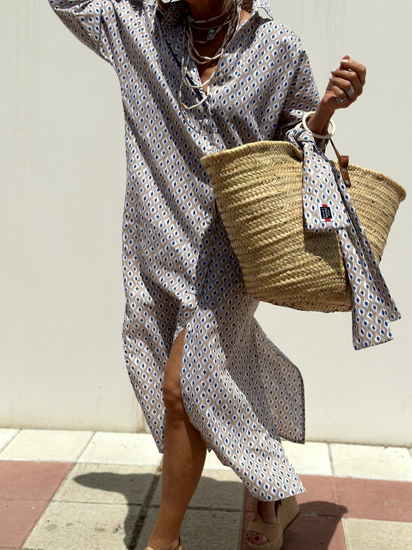 Women's half Sleeve Striped Button-Down Shirt Dress with Lapel Collar